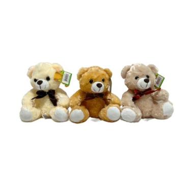Imagem de Urso de Pelúcia com Laço 20cm FC2609 - Fizzy, Caramelo