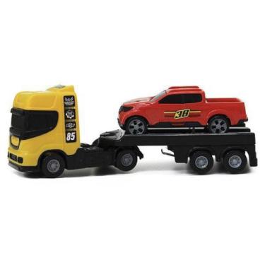Imagem de Caminhão Prancha Mini Reboque c/ CarrinhoPlásti Solapa Cores Sortidas,