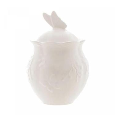 Imagem de Açucareiro De Porcelana Luxo New Bone Butterfly Flower Lyor Cor Branco