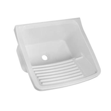 Imagem de Tanque Plástico Lavar Roupa 47x43x27CM 22L - Astra Branco, Branco
