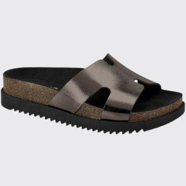 Imagem de Sandália Slide Feminina Flatform Papete Tiras Moleca 5500.100.14710, G
