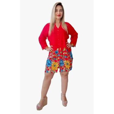 Imagem de Vestido Chemise Camisão c/ Cordão de Ajuste Indiano Manga Longa - Cod.