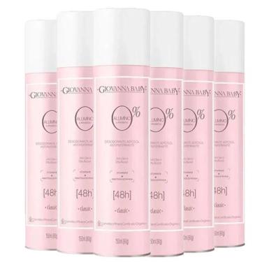 Imagem de Kit 6 Desodorantes Aerosol Giovanna Baby 0% Alumínio Classic 150ml