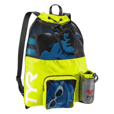 Imagem de Mochila Natação Big Mesh Mummy 40 Litros Backpack TYR, Amarelo