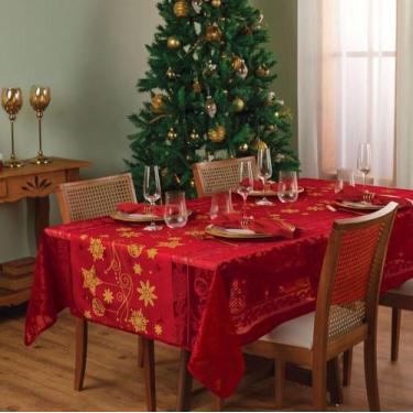 Imagem de Toalha de Mesa Retangular 10 Lugares Renda Natal Lepper