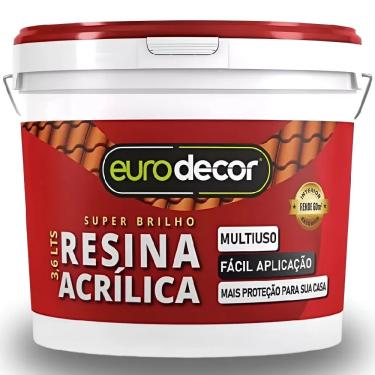 Imagem de Resina Acrílica de Acabamento 3,6L 02.01.01.0002 Brilhante Incolor para Proteção de Superfícies Eurodecor