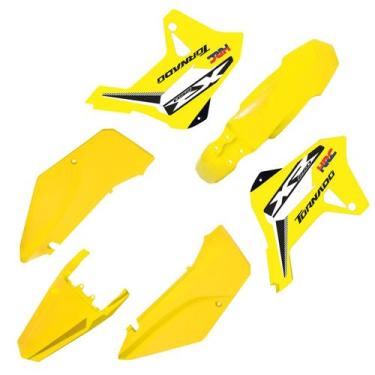 Imagem de Kit Plástico Carenagem Biker R1de C/ Adesivos Xr 250 Tornado, Amarelo