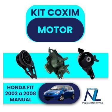 Imagem de Kit 3 Coxim Calco Motor E Cambio Honda Fit 2003 -2008 Manual - Shockbr