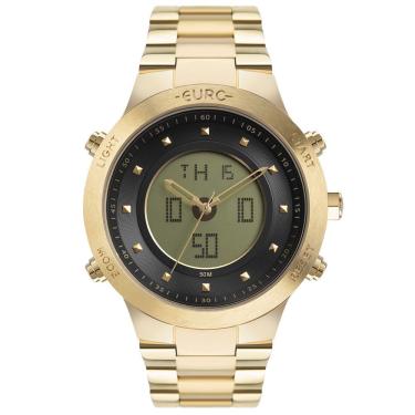 Imagem de Relógio Feminino EUBJ3889AD-4P Analógico e Digital Pulseira Metal Anadigi Dourado Euro