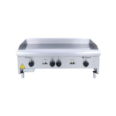 Imagem de Chapa Bifeteira a Gás CG90 Lisa para Lanche Espessura 18mm Prata Metalúrgica Venâncio