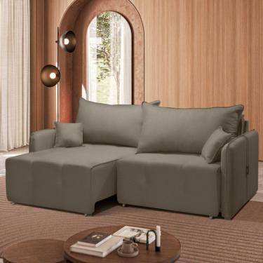 Imagem de Sofá Cama Porto 3 Lugares Retrátil e Reclinável 200cm Moderno para Sala Ou Quarto JS Móveis