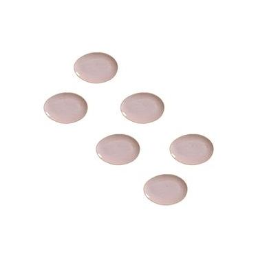 Imagem de Conjunto de Pratos de Sobremesa Ovais Porto Brasil Orgânico Litchi 22,5cm - 6 peças