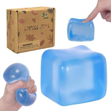 Imagem de Bola Antiestresse Squishy Graphinza Cubo de Gelo Grande 7 cm