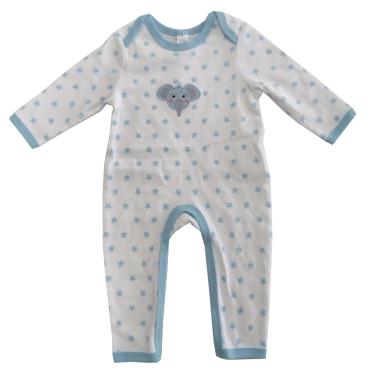 Imagem de Macacão Infantil ST Importações WK23-BB964 Branco com Azul Claro