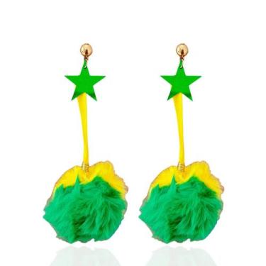 Imagem de Brinco Pompom Brasil - Sem marca