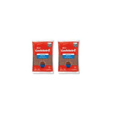 Imagem de Kit com 2 pacotes do granulado macio de chocolate harald 1kg