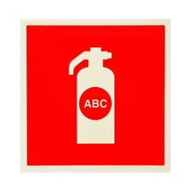 Imagem de Placa Seta de Sinalização Extintor Pqs ABC Fotoluminescente - PLATINA 