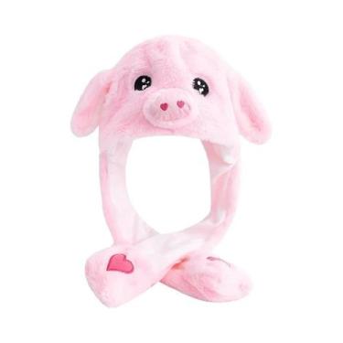Imagem de Gorro De Pelúcia Unissex Com Orelhas Divertidas Estilo Vaca E Coelho, 