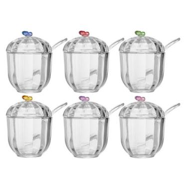 Imagem de Açucareiro de Cristal com Colher Fairy Butterfly 8cm Sortido Lyor