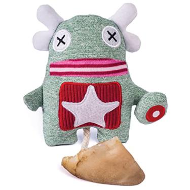 Imagem de Brinquedo Cachorro MADOG Herói Pelucia Pet Casco Bovino