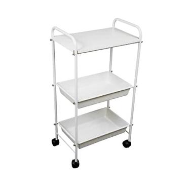 Imagem de Carrinho Auxiliar Organizador Estética 1 Tampo E 2 Bandejas