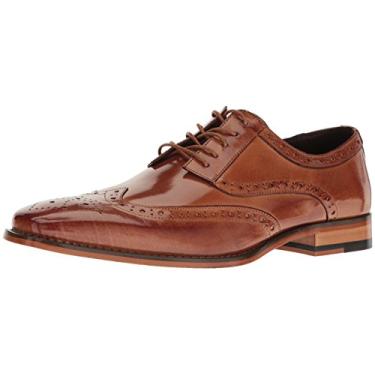 Imagem de Stacy Adams Sapato Oxford masculino com cadarço Tinsley Wingtip, Bronzeado, 9