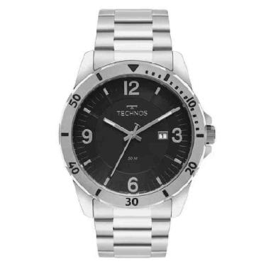 Imagem de Relógio Technos Masculino Militar Prata - 2115Naf/1P