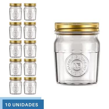 Imagem de 10 Pote Americano Mantimento Café Vidro Vintage 500ml Nadir