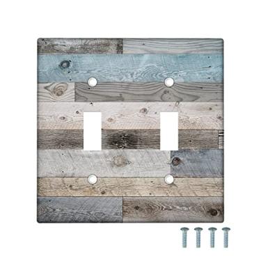 Imagem de Capa de parede rústica para interruptor de luz decorativa retrô de 2 entradas, espelhos de parede vintage, acessórios de cozinha e decoração