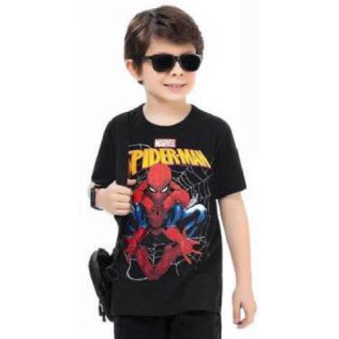 Imagem de Camiseta Spider Man Em Meia Malha Fakini 02576 - Tam 4 à 10