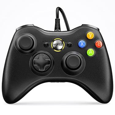 Imagem de Voyee Controle com Fio para Microsoft Xbox 360 e Slim/PC Windows 10 8 7 | Atualizado (Preto)