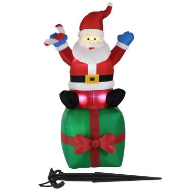 Imagem de Papai Noel Presente Inflavel Natal Luz Led Natalino Decoraçao Enfeite Casa Loja Shopping Casa Evento Festa