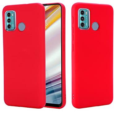 Imagem de YUNCHAO Caixa de telefone Para Motorola Moto G60 Color Sólida Líquido Silicone Provó Cobertura Completa Case Proteção capa para celular