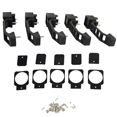 Imagem de TOTMOX 4 acessórios de carro para porta externa preta e kit de maçanetas traseiras, compatível com Jeep Wrangler JK 2007-2017, JL 2018+, JT 2019+, 5 peças