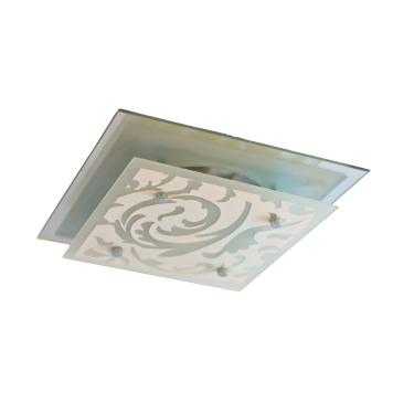 Imagem de Luminária Paflon De Teto Quadrado Espelho E Vidro Desenhado Premium