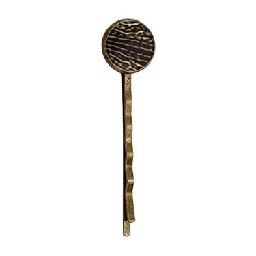 Imagem de Chapéu de cabelo com design abstrato de penas de veado retrô de metal