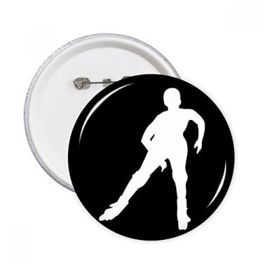 Imagem de Esqui de inverno Esqui contorno preto pinos redondos emblema botão decoração acessório 5 peças