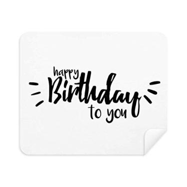 Imagem de DIYthinker Limpador de tela Happy Birthday To You estilo pano de limpeza 2 peças tecido de camurça