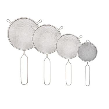 Imagem de Mimo Style Conjunto de Peneiras Com Suporte Para Acomodação em Panelas e Travessas, Material de Inox. O Jogo Oferece Resistência Térmica. Resistente e Flexível, Fácil Manuseio, Fácil de Limpar, KITM2