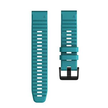 Imagem de HAZELS Pulseira de silicone inteligente para Garmin Fenix 7 7X 7S 6X 6 Pro 5X 5 Plus 3HR Fácil Ajuste Liberação Rápida 20 26 22mm Pulseiras (Cor: Yanqing, Tamanho: Largura 26mm)