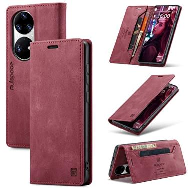 Imagem de Telefone Flip Covers Caso de carteira de couro macio fosco multifuncional para Huawei P50 Pro, 2 Em 1 caixa de capa de carteira magnética Flip, TPU. Caso de shell inferior com slot para cartão Capa p