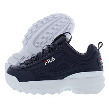 Imagem de Fila Disruptor II Premium Chunky Sneakers Shoes (3, Navy Blue/White/Red)