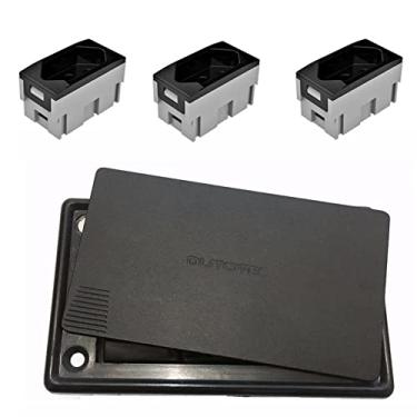 Imagem de Caixa Elétrica 3 Blocos para Mesa Móveis + 3 Tomada 10A QTmov (10A, Preto)