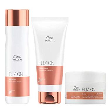 Imagem de Kit Shampoo 250Ml Condicionador 200Ml E Máscara 150Ml Fusion Wella Professionals