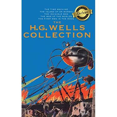 Imagem de The H. G. Wells Collection (5 Books in 1) The Time Machine, The Island of Doctor Moreau, The Invisible Man, The War of the Worlds, The First Men in the Moon (Deluxe Library Binding)