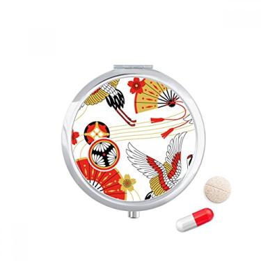 Imagem de Ventoinha dobrável de guindaste Sakura Caixa de armazenamento de medicamentos dispensador de comprimidos