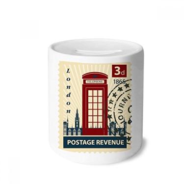 Imagem de DIYthinker Carimbo de cabine telefônica de Londres, caixa de dinheiro de cerâmica, porta-moedas, presente de cofrinho