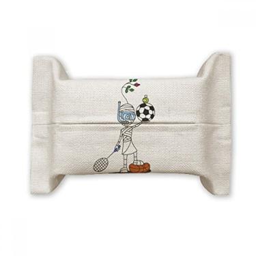 Imagem de Sports Mummy Horus Soccor Balls Suporte de capa de papel para lenços faciais Bolsa de linho de algodão