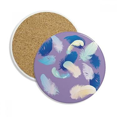 Imagem de Caneca Dream Feather Relax, porta-copos com proteção de mesa, pedra absorvente