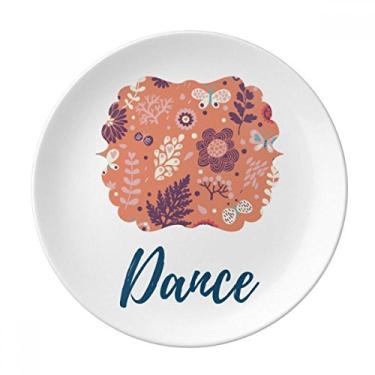 Imagem de Prato de pintura de plantas Pansy Flower Decorativo de porcelana Salver Prato de jantar